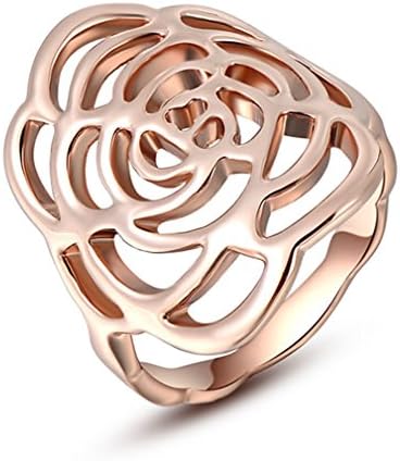 Austrian Crystal Rose Gold Hollow Out The Roses Rings