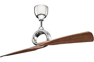 Kichler Link 54" Ceiling Fan in Polished Nickel, 2-Blade Contemporary Fan for Bedroom or Living room with Remote, (54" W x 24.25" H), 300168PN