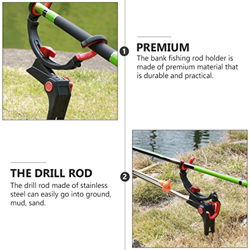BESPORTBLE Edelstahl Rutenständer Rutenhalter für Bankangeln Verstellbarer Angelrutenhalter Universal Angelunterstützung – Bild 8