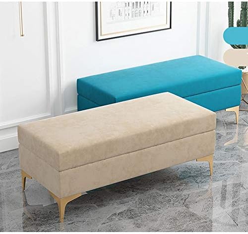 Mei Xu ストレージスツール 収納スツール光高級足ソファ鉄ベンチ長方形のベッドの