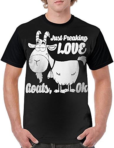 I Just Freaking Love Goats Ok Black Summer T Shirt Tee for Men M Short Sleeve M