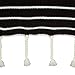 Amazon Brand – Stone & Beam Modern Striped Knit Tassel Throw Blanket - 80 x 60 Inch, Black