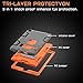 TOPSKY Compatible with iPad Air 2 Case, iPad A1566/A1567 Kids Proof Case, Heavy Duty Shockproof Rugged Armor Defender Kickstand Protective Cover Case for iPad Air 2 Grey Orange