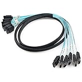 CABLEDECONN High Speed 6Gbps 6pcs/Set Sata Cable SAS Cable for Server 0.5m