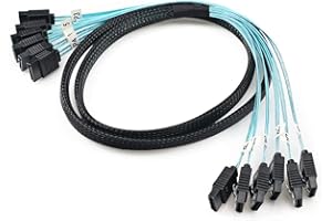 CABLEDECONN High Speed 6Gbps 6pcs/Set Sata Cable SAS Cable for Server 0.5m