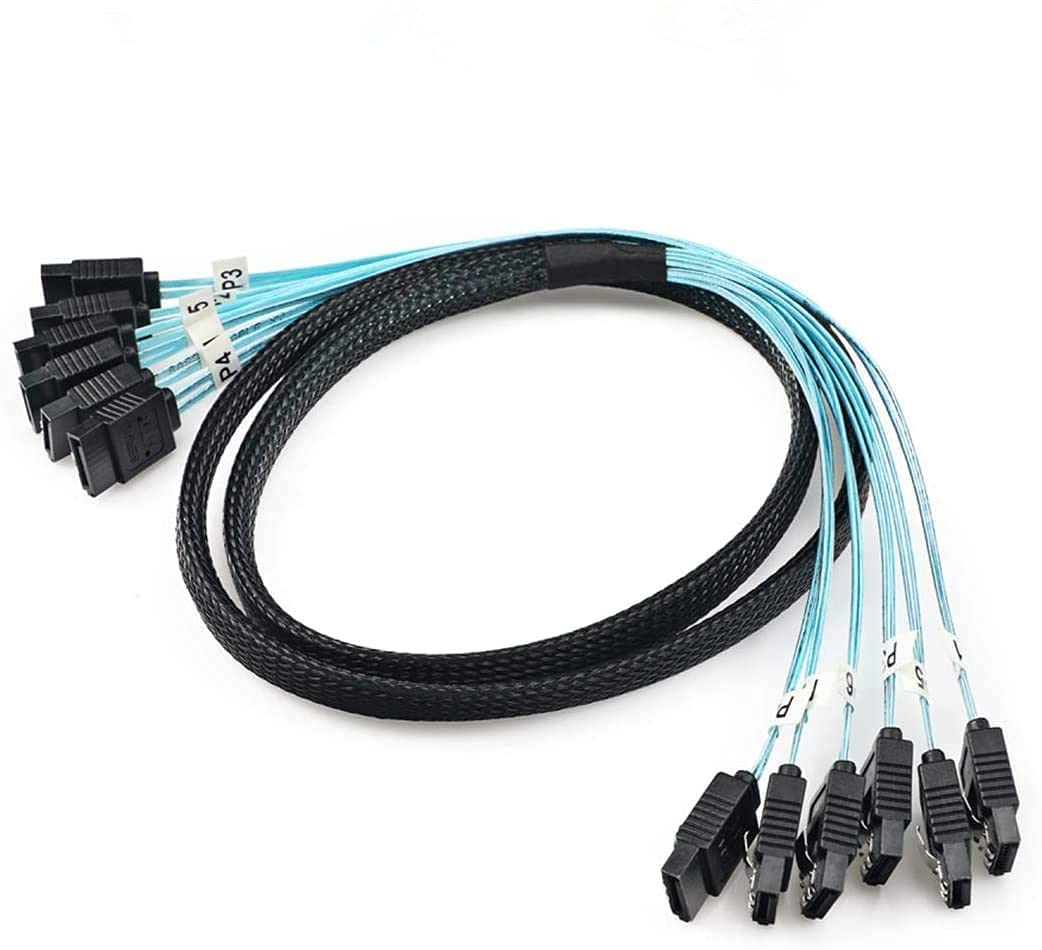 CableDeconn High Speed 6Gbps 6pcs/Set Sata Cable SAS Cable for Server 0.5m