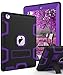 TIANLI iPad 2 Case,iPad 3 Case,iPad 4 Case Three Layer Protection Shockproof Protective with Kickstand iPad 2nd Generation Case/iPad 3rd Generation Case/iPad 4th Generation Case - Black Purple