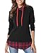 Yidarton Women's Plaid Long Sleeve Tops Pullover Hoodie Sweatshirts