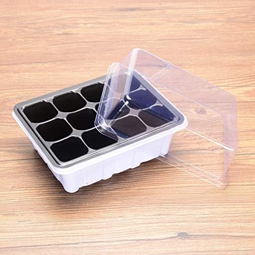 keebgyy 12 Grid Greenhouse Seedling Starter Tray, Durable Reusable Grow Trays Organic Plant Trainer Germination Peat Pots, for Indoor Gardening Supplies