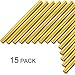 Nuanchu 15 Pcs Glue Gun Sealing Wax Sticks Retro Vintage Wax Sticks for Seal Stamp and Letter for Wedding Invitations Card Envelope Christmas Holiday Gift Ideas(Gold)