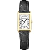 GAOFAN HOUR Gold Watches for Women with Casual Leather Straps, Rectangular Retro Case Roman Dial Gold Watch Waterproof