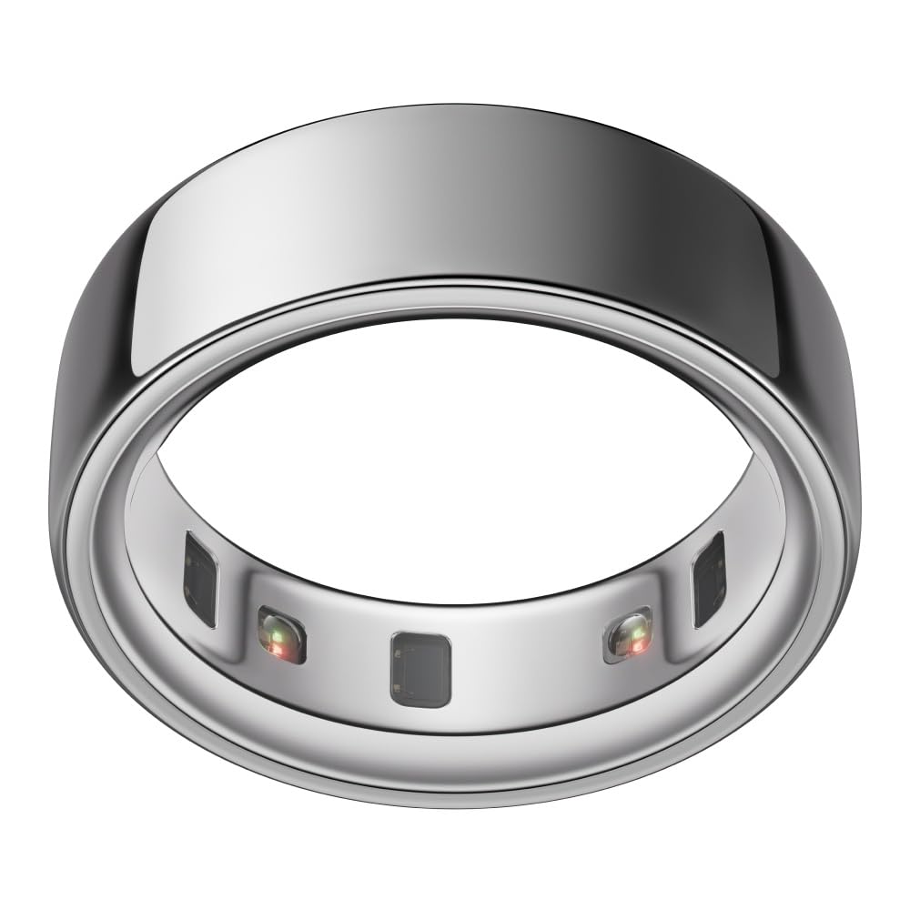 Oura Smart Ring 4 - Silver - Size 11 - | Non-Standard Fit – Measure with a Size Kit |Sleep, Heart Rate and Fitness Tracking Wearable | 8-Day Battery, iOS / Android Compatible