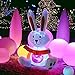 VIVOHOME 4ft Height Inflatable Happy Easter Bunny with Colorful Rotating Led Lights Blow up Outdoor Yard Decoration