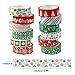 SANNIX 12 Rolls Christmas Washi Tapes 15mm Wide Christmas Masking Tape for Holiday Scrapbooking DIY Crafts