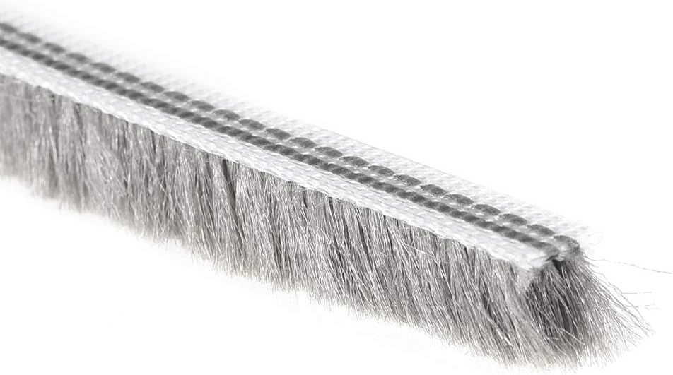 sourcing map Brush Weather Stripping, 5M/16.4Ft Card-Slot Seal Strip Pile Weatherstrip Sweep Elastic Brush for Door Window 6x8mm/WxH