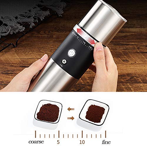 Elektrische Kaffeemühle mit Mahlwerk, tragbar, wiederaufladbar, für Bohnen – Bild 5
