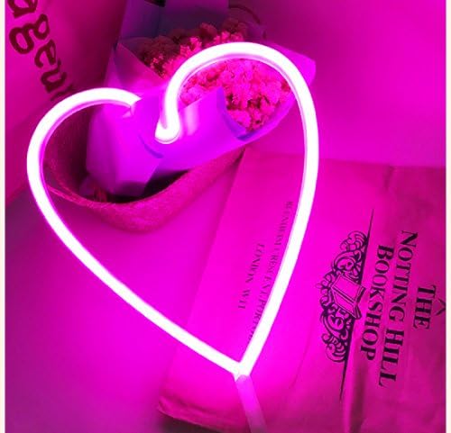Heart Neon Signs LED Decor Light Wall Decor for Christmas Decoration Birthday Party Home LED Decorative Lights Wedding Event Banquet Party Decor(Pink)