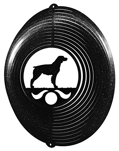 BRITTANY SPANIEL Circle Swirly Metal Wind Spinner