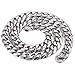 Trendsmax 14.5mm Heavy Polished Silver Tone Cut Curb Cuban Mens Chain Boys 316L Stainless Steel Necklace
