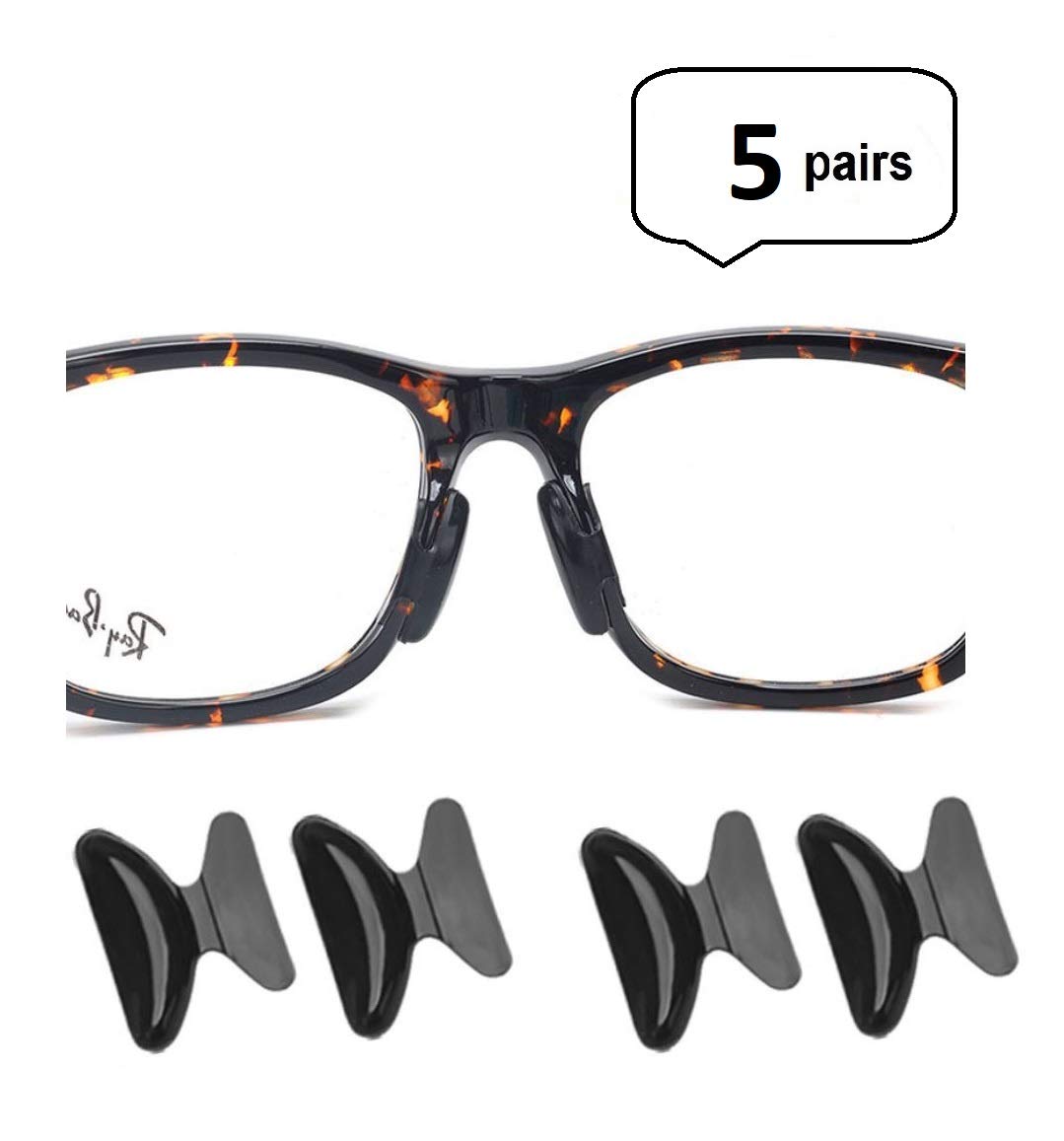 AM Landen 5 Pairs Transparent NonSlip Silicone Nose Pads