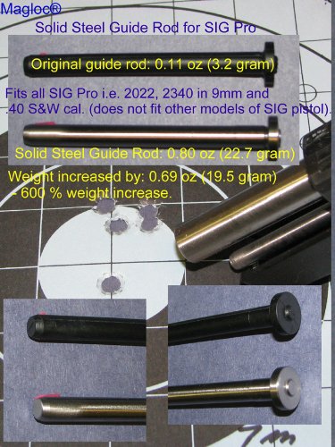 Magloc Solid Stainless Steel Guide Rod for SIG Pro 2022, 2009, 2340 pistol