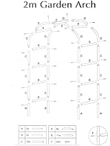 Denny International 2.4M Garden Arch Trellis Arched Metal Frame Green view 7