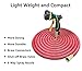 NGreen Expandable Garden Hose - 50 Feet Strongest Triple Core Latex and Solid Brass Fittings Free Spray Nozzle 3/4 USA Standard Easy Storage Kink Free Flexible Water Hose