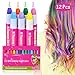 Hair Chalks - 12 Pack Girls Gifts Temporary Hair Chalk Pens Washes Out Easily With No Mess - Best Birthday Christmas Gifts for Girls Boys - 85 Applications Per Chalk Pen (12 Vibrant Colors Included)