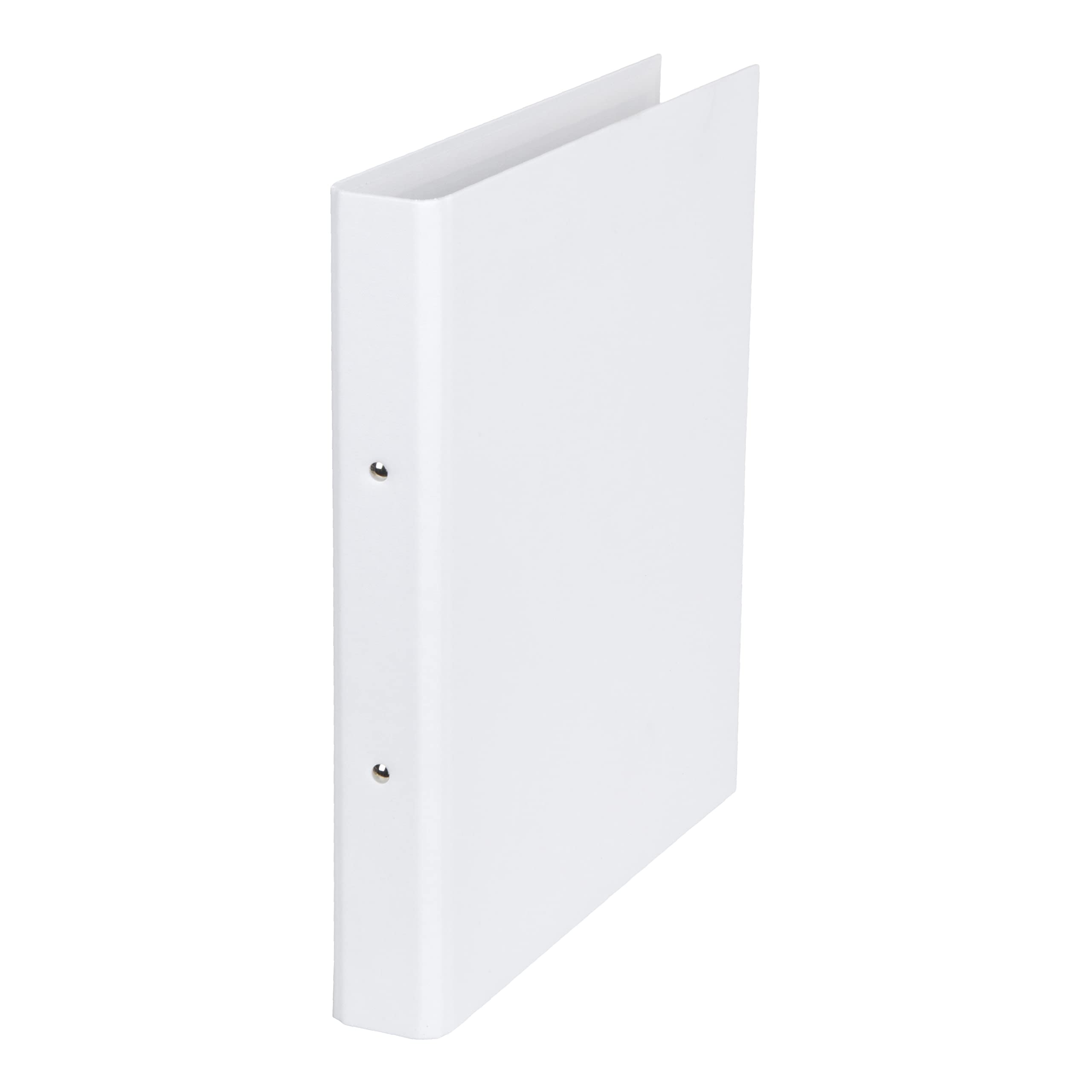 Bigso Box of Sweden 2 Ring Binder - Narrow Fibreboard and Paper Document Organiser - Document Holder for Papers, Clear Sleeves or Dividers - White — image 1