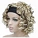Aimole 16 Inches Short Curly Hair Wigs Women's Wig 3/4 Half Wig with Black Headband(27T613)
