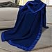 Utopia Bedding Fleece Blanket Queen Size Navy Soft Cozy Sateen Bed Blanket Microfiber