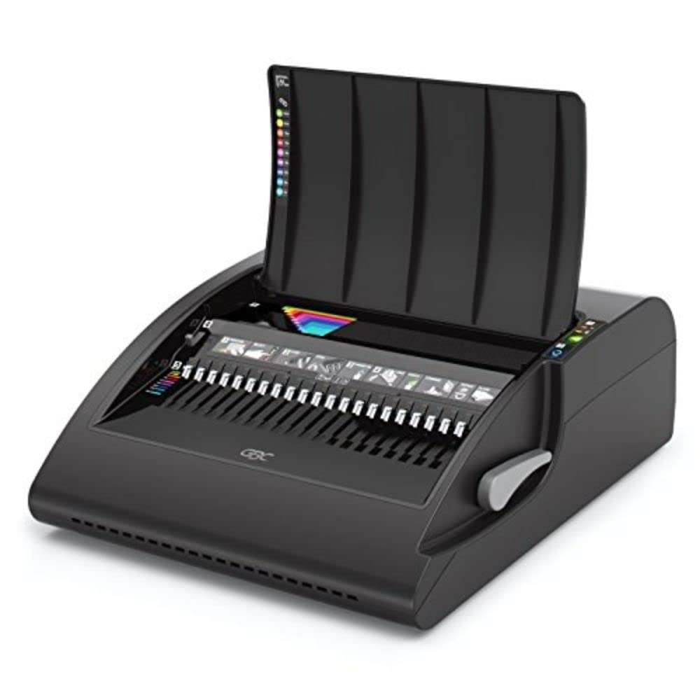 GBC CombBind C210E Binding Machine, Electronic Punching, 20 Sheet Punching Capacity, 450 Sheet Binding Capacity, A3, A4 and A5, Black, 4401927UK