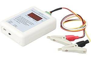 PETSTIBLE YMC01 Handheld DC Milliohm Meter, Low Resistance Tester Four-Wire Kelvin Measurement Digital Display 2R 20R Range For Electronics Testing For Circuit Board Wire Ohmmeters(Small clip 2R)