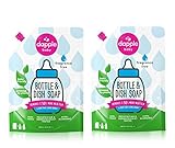 DAPPLE Baby Bottle and Dish Liquid Refill, Fragrance Free Dish Soap, Plant Based, Hypoallergenic, 34 Fluid Ounces (Pack of 2)