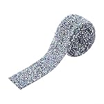 Crystal Rhinestone Ribbon, Sparkling Diamond Rhinestone Bling Ribbon Roll Decorative Banding Belt Ribbon Wrap for Wedding, Cake Decoration, Party, and Floral Arrangements, 1Yard (x 1.18"), Colored