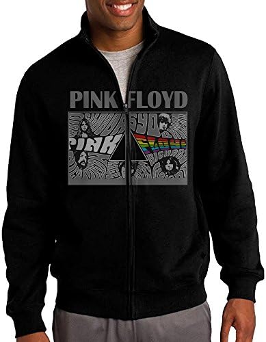 Mens Pink Floyd Band Zip Cadet-Collar Sweatshirt Hoodies