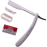 Professional Barber Straight Edge Razor Safety with 20-Pack Derby Blades - 100 Percent Stainless Steel - by VICMOVE (1 razor + 20 blades)
