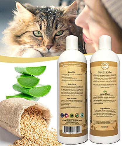 Oatmeal Dog Shampoo with Aloe Vera and Vitamin E - Hypoallergenic Dog Shampoo for Pets with Dry, Sensitive or Itchy Skin - All Natural Fragrance Free, 16 Ounces of the Best Dog Shampoo for Dry Skin
