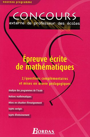 Épreuve écrite de mathématiques