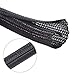Alex Tech 10ft - 1/8 inch Cord Protector Wire Loom Tubing Cable Sleeve Split Sleeving For USB Cable Power Cord Audio Video Cable – Protect Cat From Chewing Cords - Black