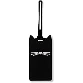 Kate Spade New York Silicone Luggage Tag with Durable Strap, Black Cat