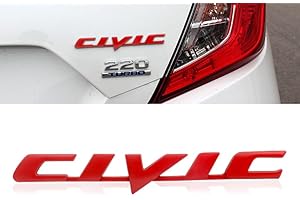 WEERSHUN GAPPORE 1 x 3D Rear Tail Letter Emblem Replacement for Civic 2006-2011 (Red), AS-111