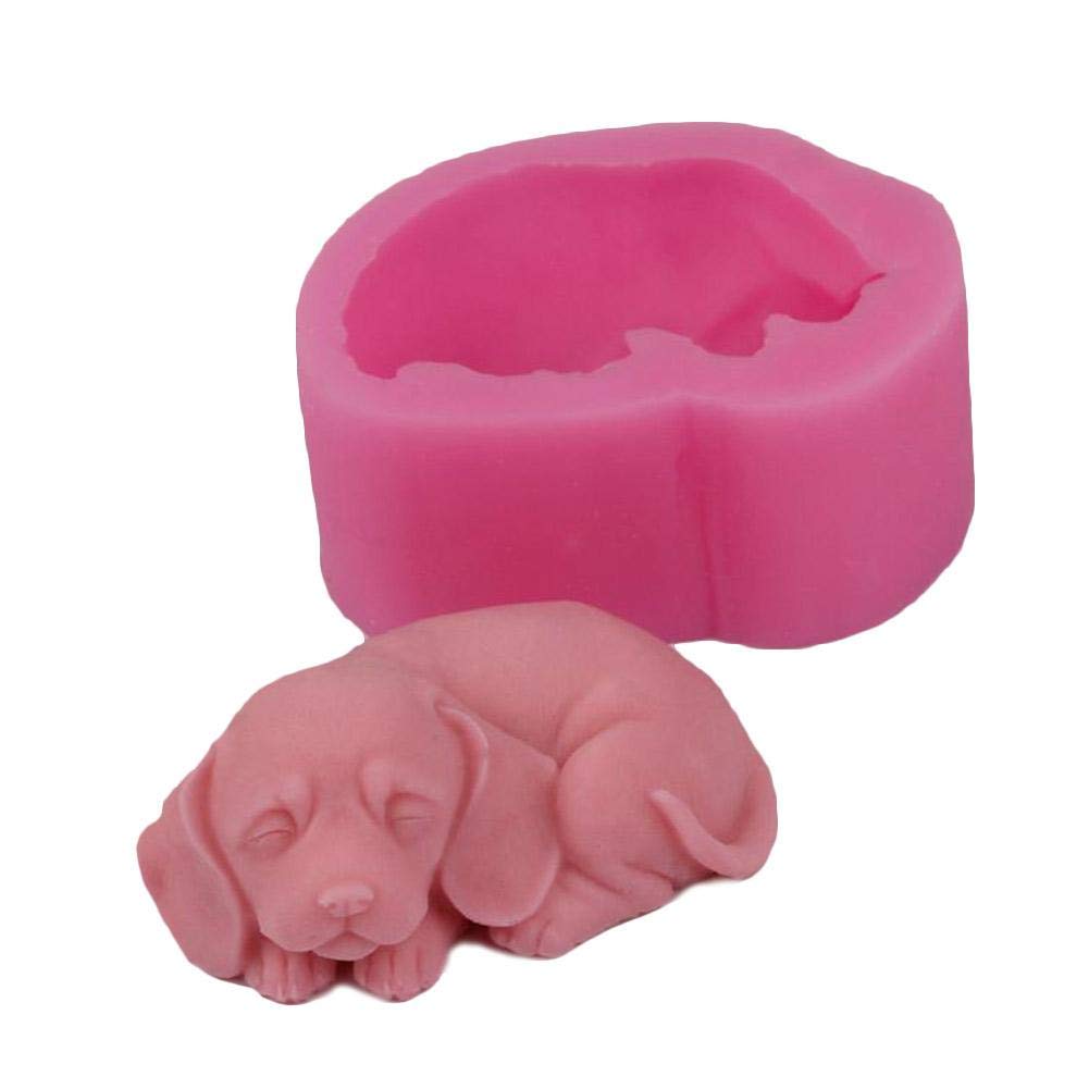 3D Dog Silicone Mold Cute Dog-Shaped Soap Molds Non-Stick Fondant Candy Candle Molds for Chocolate Cake Baking Moulds Fondant Cake Dog Molds
