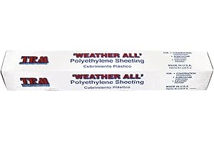 TRM Manufacturing HD712 Weatherall Visqueen Plastic Sheeting, Drop Cloth, Barrier 12' Wide x 400' Length x .7 mil Thickness, Clear