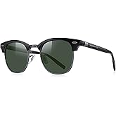 MERRY'S Unisex Polarized Aluminum Sunglasses for Men Women Semi Rimless Retro Brand Driving Sun Glasses