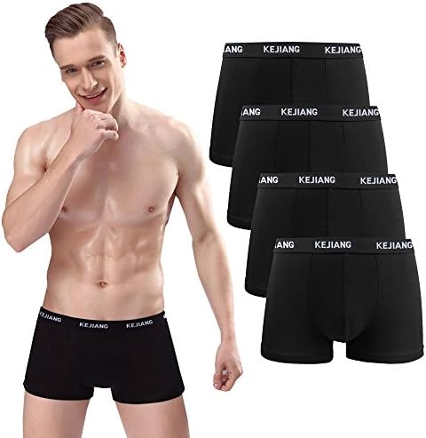 COINED Mens Comfortable Waistband Briefs Boxer Modal Sleeping Underwear Black 5 Pack L