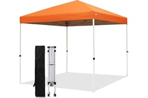 Northroad 8X8 FT Pop Up Canopy, Outdoor Instant Canopy Tent Slant Legs with Carrying Bag, Portable Gazebo Shelter for Wedding Party,Commercial Event,Patio,Garden,Beach -Orange