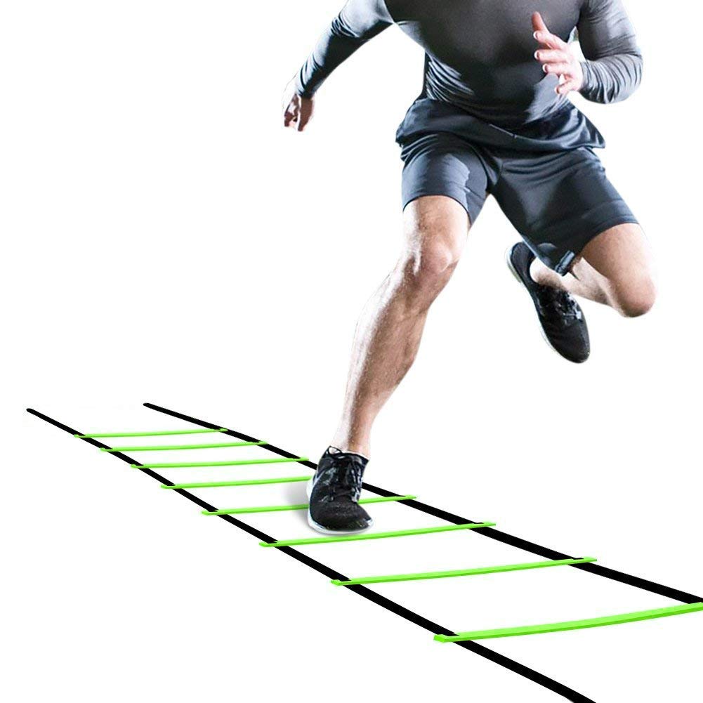 DaMohony Speed Agility Ladder, Adjustable Soccer Agility Ladder for high Intensity Training Boxing, Soccer, Football, Lacrosse, Ice Hockey | 4M/13FT | 5M/16.4FT | 6M/19.7FT | 8M/26FT