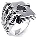 KONOV Mens Stainless Steel Ring, Gothic Skull Hand Claw Poker Playing Card, Black, Size 10