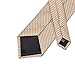 Hi-Tie Mens Beige Gold Plaid Silk Tie Hanky Cufflinks set